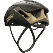 Abus Gamechanger 2.0 racefiets helm met aerodynamisch blade design, ventilatieopeningen en strakke pasvorm in zwart.
