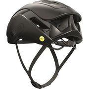 Abus Gamechanger 2.0 Mips racefietshelm met aerodynamisch ontwerp en ventilatieopeningen, zwart en rood, op een witte achtergrond