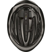 Abus Gamechanger 2.0 Mips racefietshelm met aerodynamisch ontwerp en ventilatieopeningen, zwartkleurige fietshelm op model.