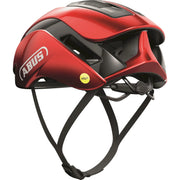 Abus Gamechanger 2.0 Mips racefietshelm in zwart met ventilerende openingen en verstelbare bandjes, voor wielrenners