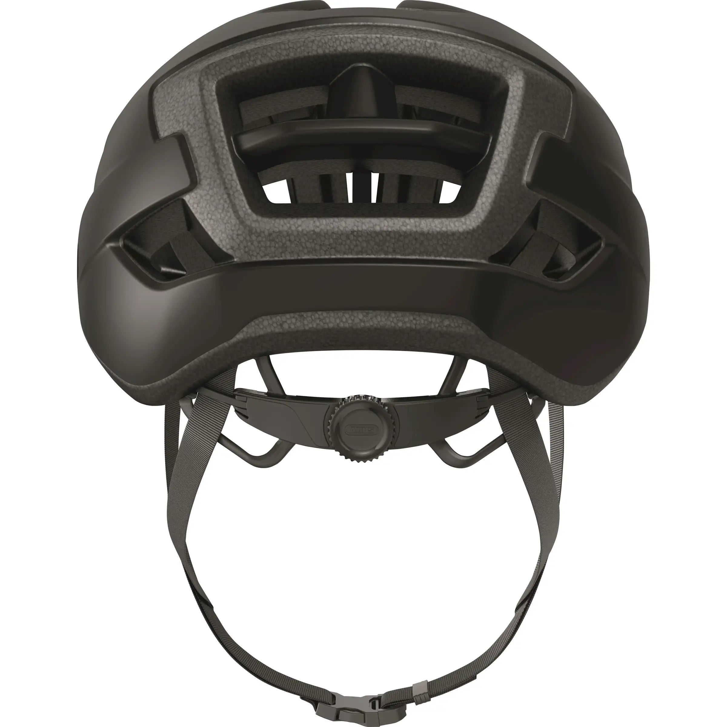 Abus Wingback racefietshelm met aerodynamisch ontwerp en ventilerende openingen, geschikt voor wielrenners.
