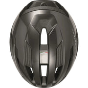 Abus Wingback racefietshelm voor heren met aerodynamisch ontwerp en verstelbare ventilatieopeningen, zwart met blauwe accenten.