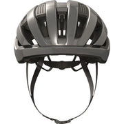 Abus Wingback racefietshoofdbescherming met aerodynamisch ontwerp en ventilerende opening voor wielrenners.