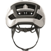 Abus Wingback racefietshelm met aerodynamisch ontwerp en ventilatieopeningen, geschikt voor wielrenners, op een witte achtergrond.