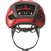 Abus Wingback racefietshelm met aerodynamisch ontwerp en ventilatieopeningen, geschikt voor wielrenners.