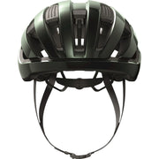 Abus Wingback racefiets helm met aerodynamisch ontwerp en ventilatiegaten, geschikt voor wielrenners, in zwart en geel.