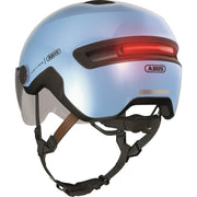 Abus Hud-Y Ace speed pedelec helm met geïntegreerd glazen vizier en USB-achterlicht, lichtgewicht en veilige fietshelm