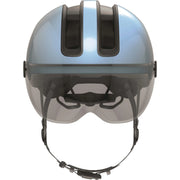 Abus Hud-Y Ace speed pedelec helm met geïntegreerd vizier en USB-achterlicht, zwart en comfortabel ontwerp
