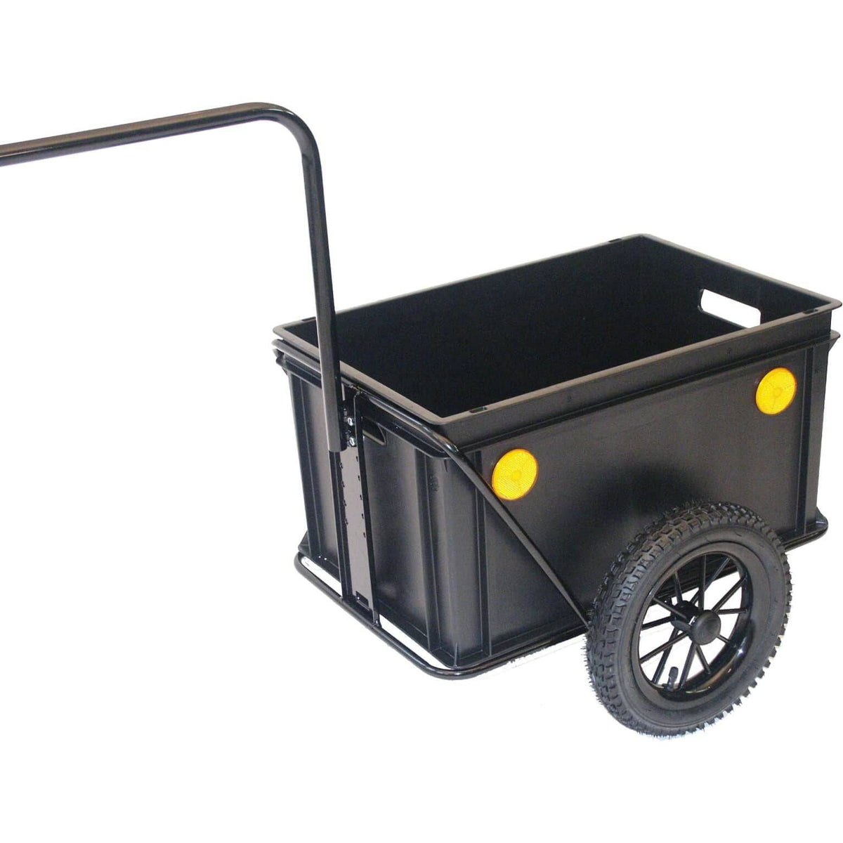Roland transportkarren Miniboy 60L met kopp, stevige metalen frame en rubberen wielen voor gemakkelijk vervoer.