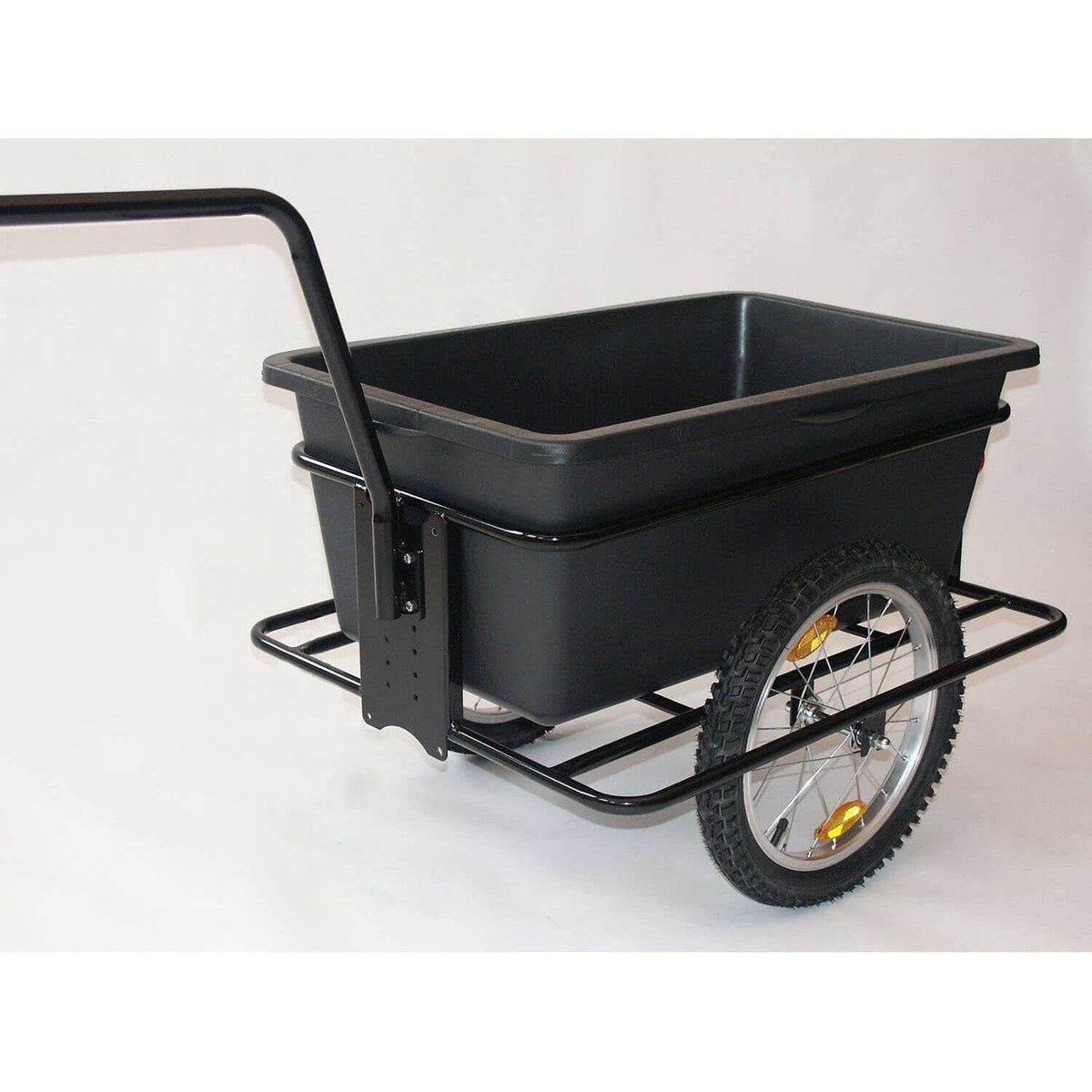Roland Bigboy transportkar met 90L capaciteit en kopp, stevige metalen frame en grote wielen voor gemakkelijk vervoer.