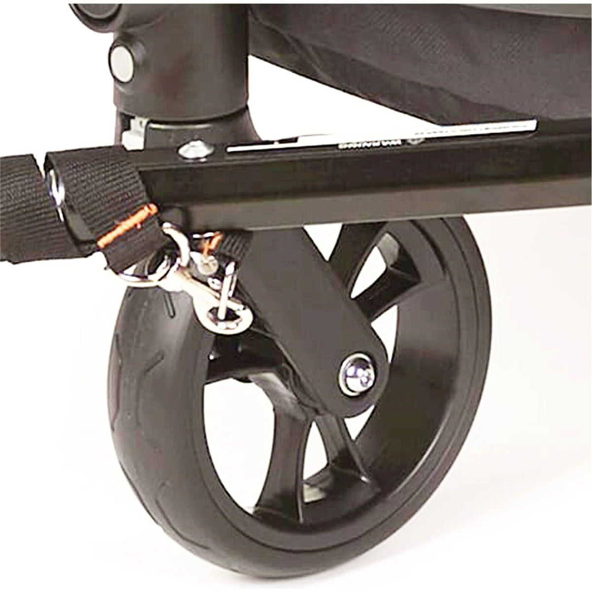 Bobike kinderwagen voorwiel voor fietskar accessoires, geschikt voor kinderwagen en trailer, zwart kunststof wiel.
