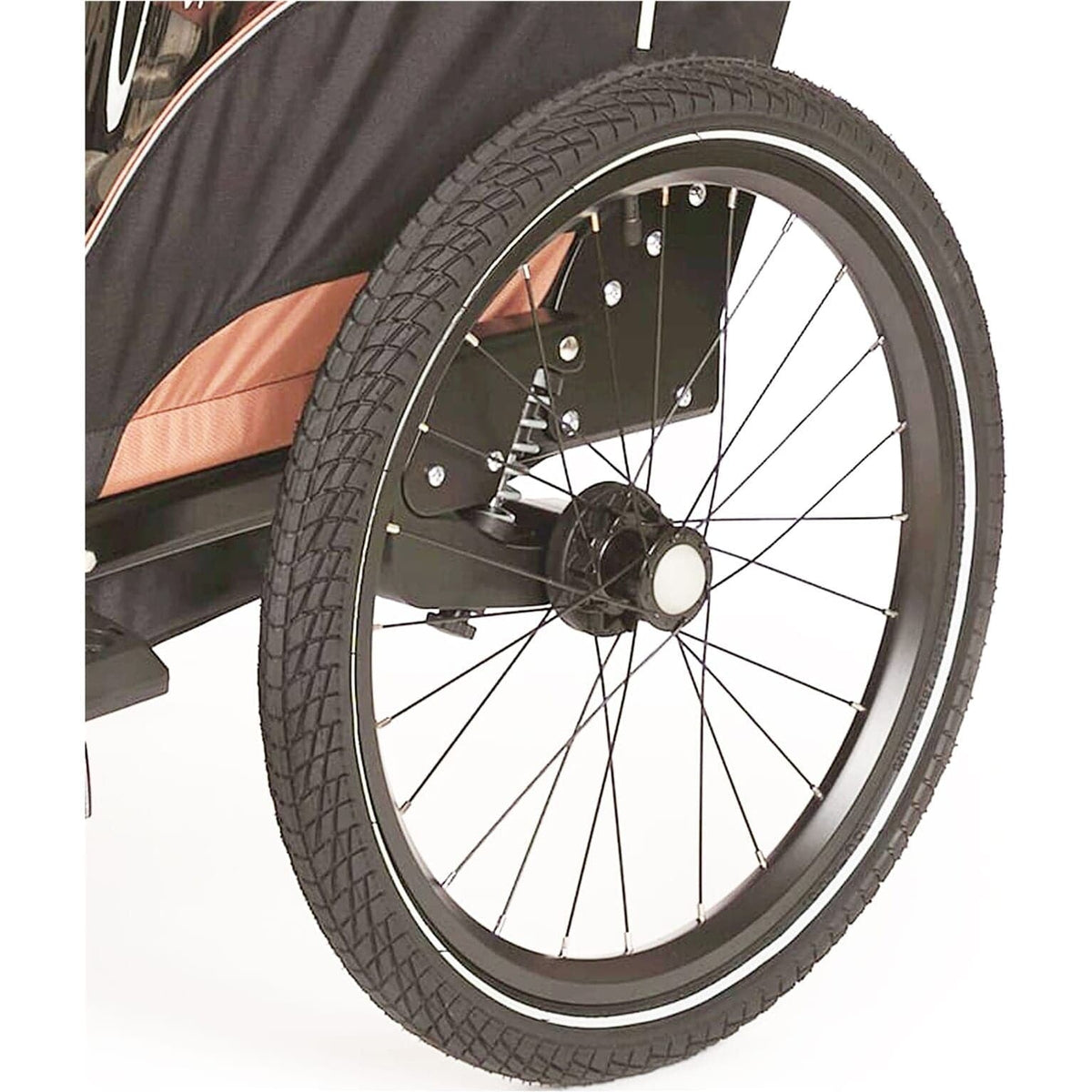 Bobike fietskar accessoires voor kinderwagen, compleet met band, zichtbaar vanaf de linkerzijde, geschikt voor kinderen en veilige ritten