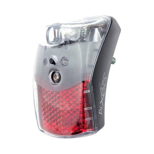 Spanninga Pixeo Xba achterlicht met batterij en spatbord, helder LED-verlichting voor fietsveiligheid