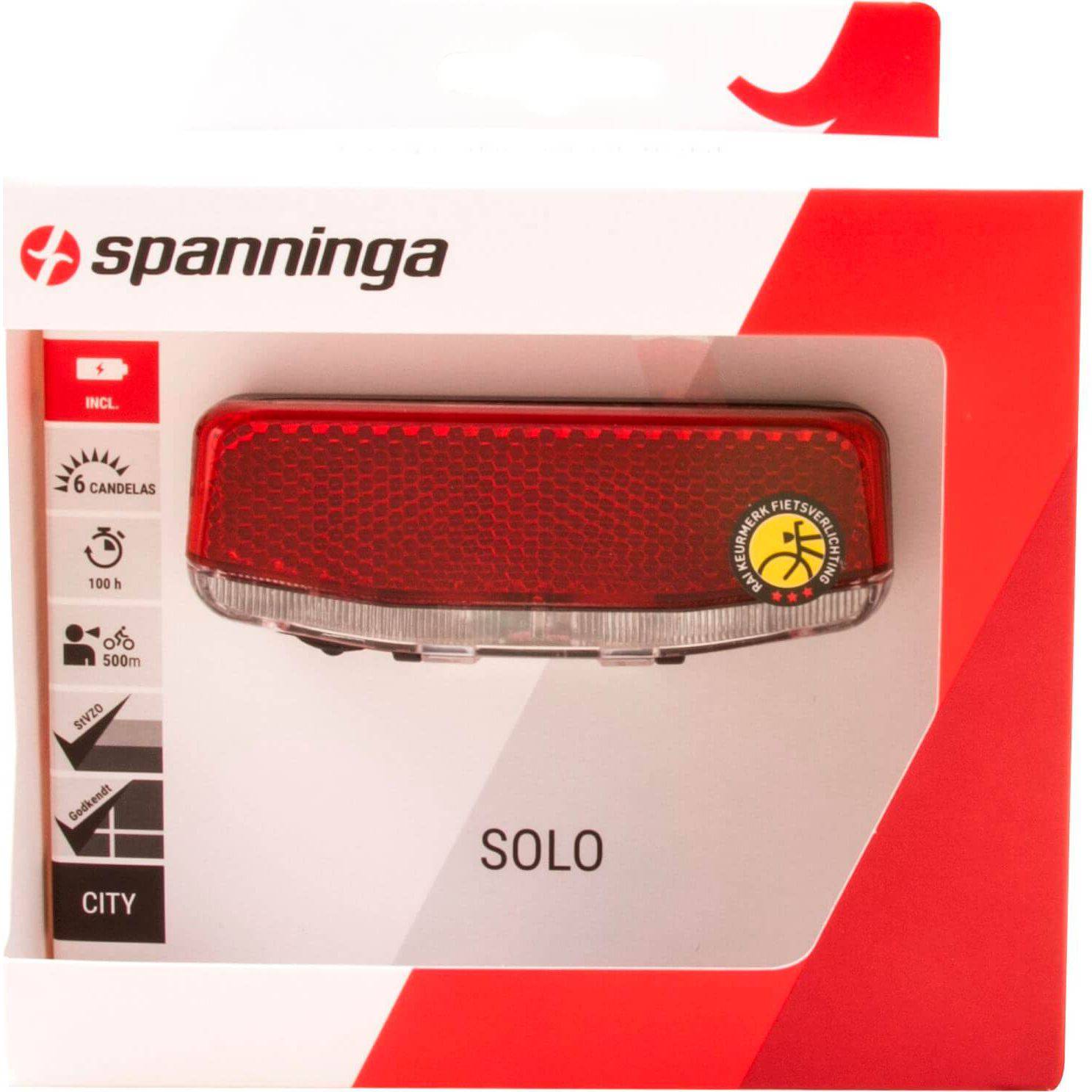 Spanninga Achterlicht Solo Xb Batterij 50/80Mm - Le Coq Wielerartikelen