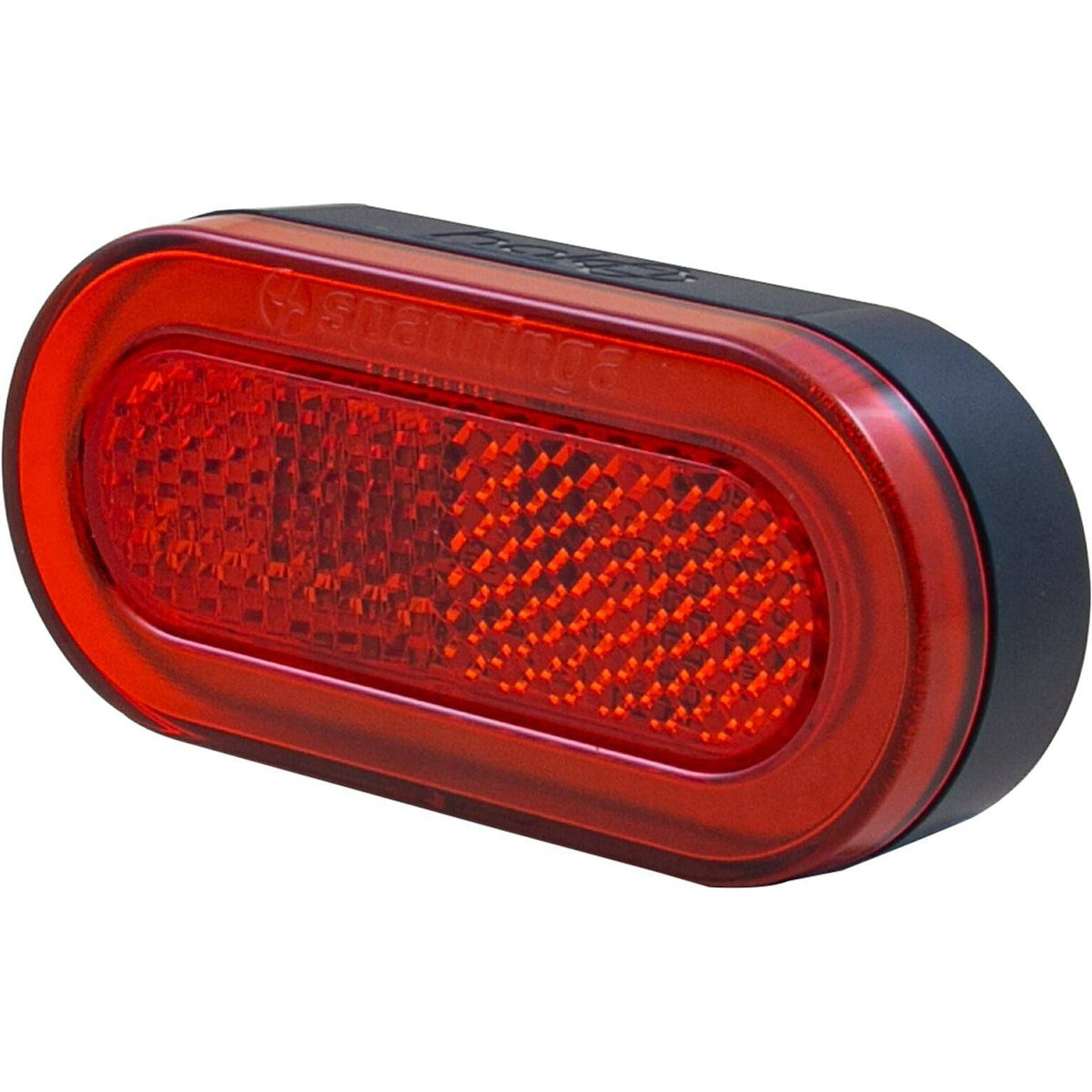 Spanninga achterlicht Halo Xer E-Bike, remlicht voor 6-48V, 50 mm bevestiging, helder rood LED licht voor veiligheid.