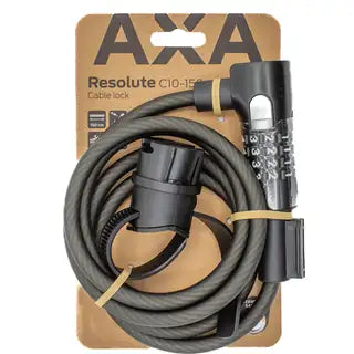 Zwarte Axa Resolute C10 kabelslot van 150 cm voor het veilig organiseren van kabels en draden.