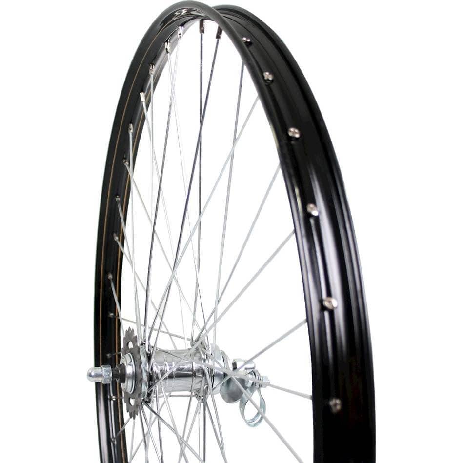 Roland achterwiel 28x1.5 Velosteel Velo Zwart met zinkafwerking, geschikt voor stadsfietsen en mountainbikes