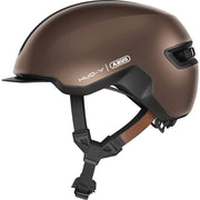 Abus Hud-Y urban e-bike helm met magnetische USB-LED-verlichting, zwart en comfortabel voor stedelijk gebruik.