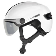 Abus Hud-Y Ace Speed Pedelec helm met geïntegreerd vizier en USB-achterlicht, zwart en comfortabel voor wielrenners