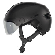 Abus Hud-Y Ace speed pedelec helm met geïntegreerd vizier en USB-achterlicht, lichtgewicht en veilige fietshelm voor snelle ritten