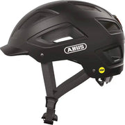 Abus Hyban 2.0 speed pedelec fietshelm met geïntegreerd LED-achterlicht en MIPS bescherming, geschikt voor snelle e-bikes.