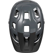Abus Motrip MTB fietshelm in grijs met diepe pasvorm en ventilatiegaten, geschikt voor mountainbiken.