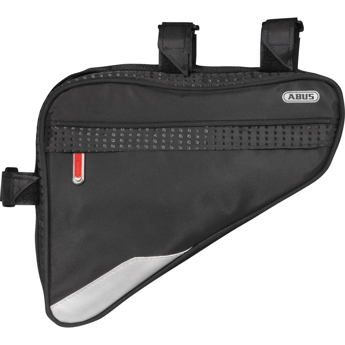 Robuuste Abus ST 2250 fietsframe tas voor bikepacking, gemaakt van stevig weefsel, geschikt voor langdurige ritten.