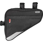 Robuuste Abus ST 2250 fietsframe tas voor bikepacking, gemaakt van stevig weefsel, geschikt voor langdurige ritten.