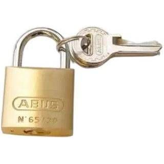 Abus 65 Messing Hangslot, 30 mm, stevig hangslot met messing behuizing en sleutels, geschikt voor beveiliging.