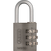 Abus hangslot 145/30 met cijfercode, 30 mm, stevig slot voor fiets of hekwerk, zwart met cijfercode bedieningspaneel