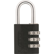Abus Hangslot 145/30 met cijfercode, 30 mm breed, geschikt voor fietsbeveiliging, zichtbaar met cijfercombinatie op slot