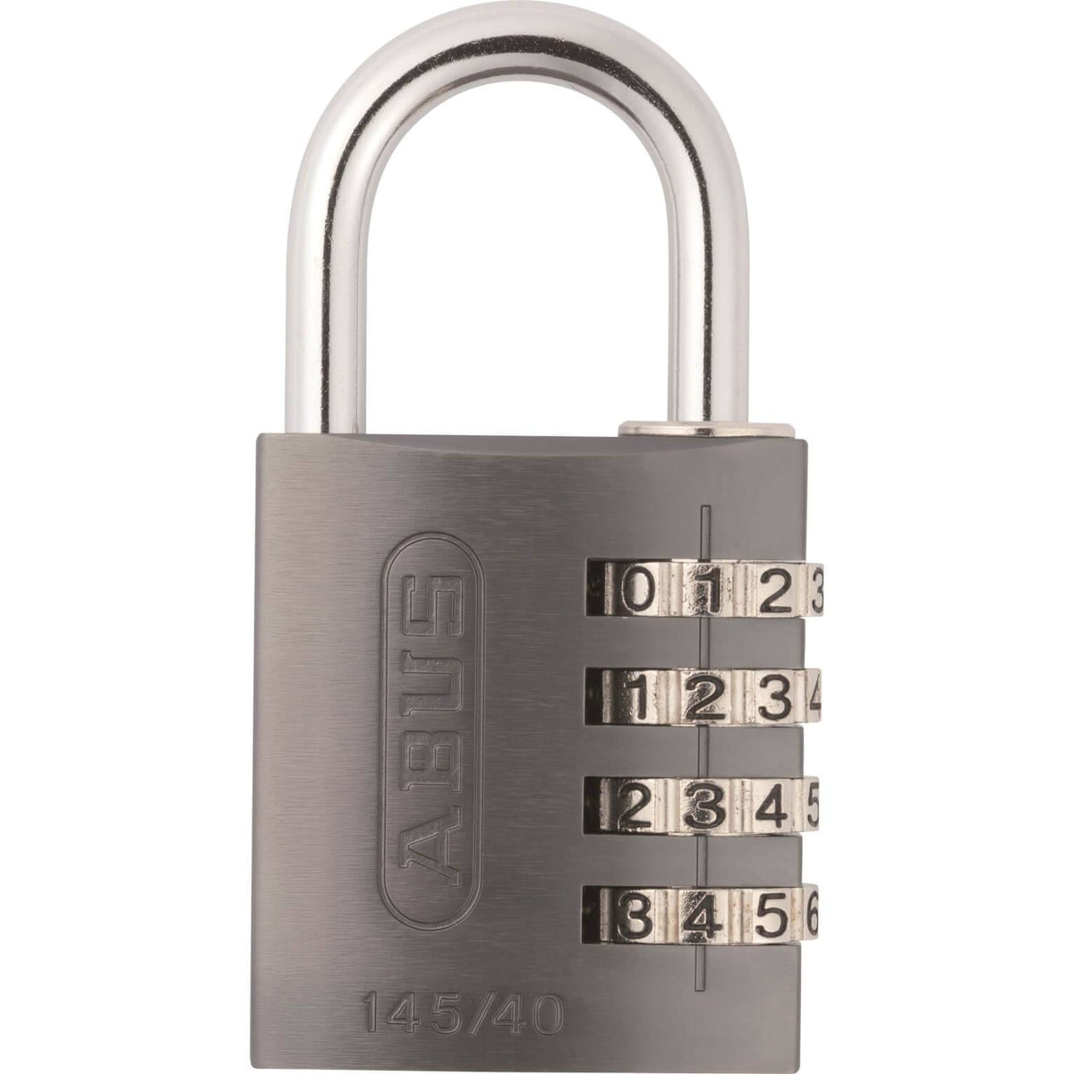 Abus 145/40 titanium hangslot met cijferslot, stevig en veilig voor fietsen en opslag.