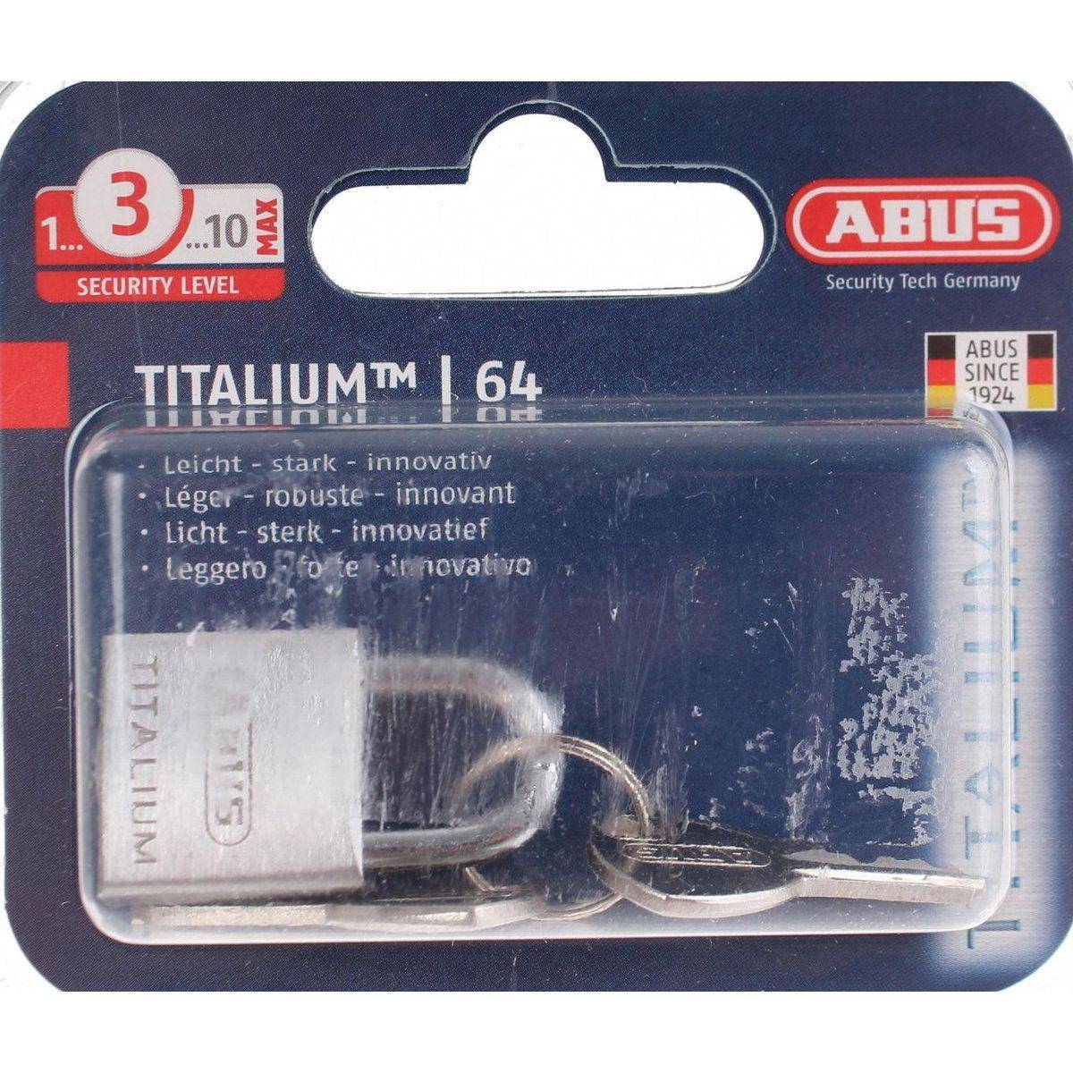 Abus Hangslot Titalium 20Mm (Op Kaart) - Le coq wielerartikelen