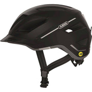 Abus Pedelec 2.0 Mips speed pedelec helm in velvet zwart met regenkap en oplaadbare lamp, veilig en comfortabel voor fietsers.