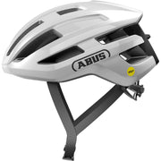 Abus Powerdome Mips racefietshelm in zwart met ventilatieopeningen en Mips-systeem, gemaakt in Italië.