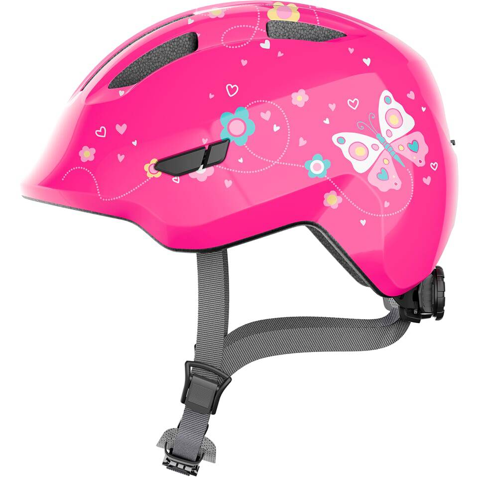 Abus Smiley 3.0 kinderfietshelm voor meisjes en jongens met kleurrijk ontwerp en verstelbare band, veilig en comfortabel.