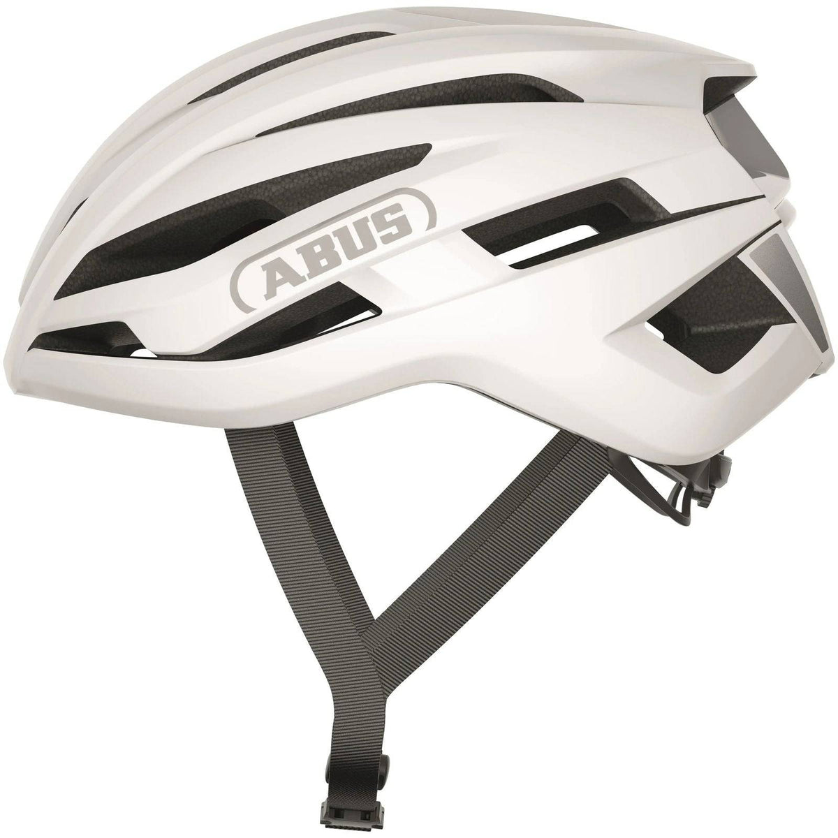 Lichtgewicht racefietshoofdbescherming Abus Stormchaser Ace met geïntegreerde verlichting, geschikt voor wielrenners.