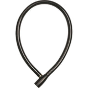 Zwart Abus 3406K/55 kabelslot voor fietsbeveiliging, met stevige metalen beugel en cilinder voor veilige sluiting.