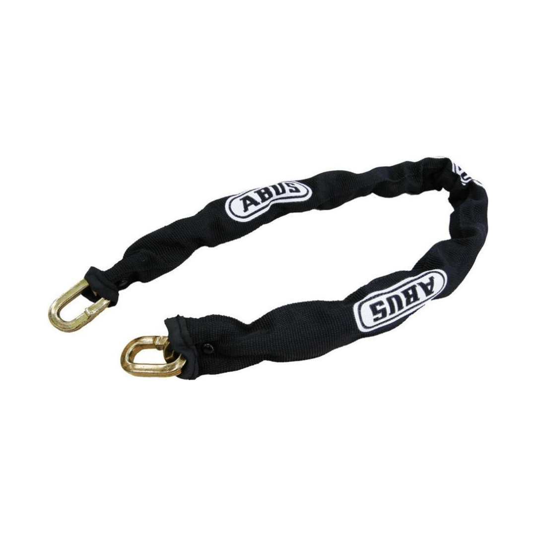 Abus kettingslot 6Ks85 met stevige ketting voor fietsbeveiliging, zwart en compact, geschikt voor extra veiligheid.