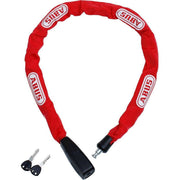Abus 8900 kettingslot, 110 cm lang, 9 mm dik, rood, stevig slot voor fietsen en beveiliging