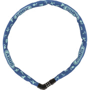 Abus Steel-O-Chain 4804C kettingslot, 75 cm lang, 4 mm dikte, blauwe kleur met symbolen voor fietsbeveiliging