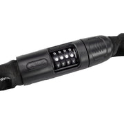 Zwart Abus 8808C/110 kettingslot met 8 mm ketting en cijfercode, beveiligingsslot voor fietsen.