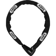 Zwart Abus Steel-O-Chain 9808K kettingslot met 8 mm ketting, Xplus beveiliging, zichtbaar met slot en ketting in afbeelding
