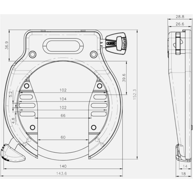 Abus Ringslot Amparo 4650S Art 2 - Le coq wielerartikelen