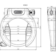 Abus Amparo 4750 X R ringslot met insteek, ART 2 certificering, zwart en stevig ontwerp voor fietsbeveiliging