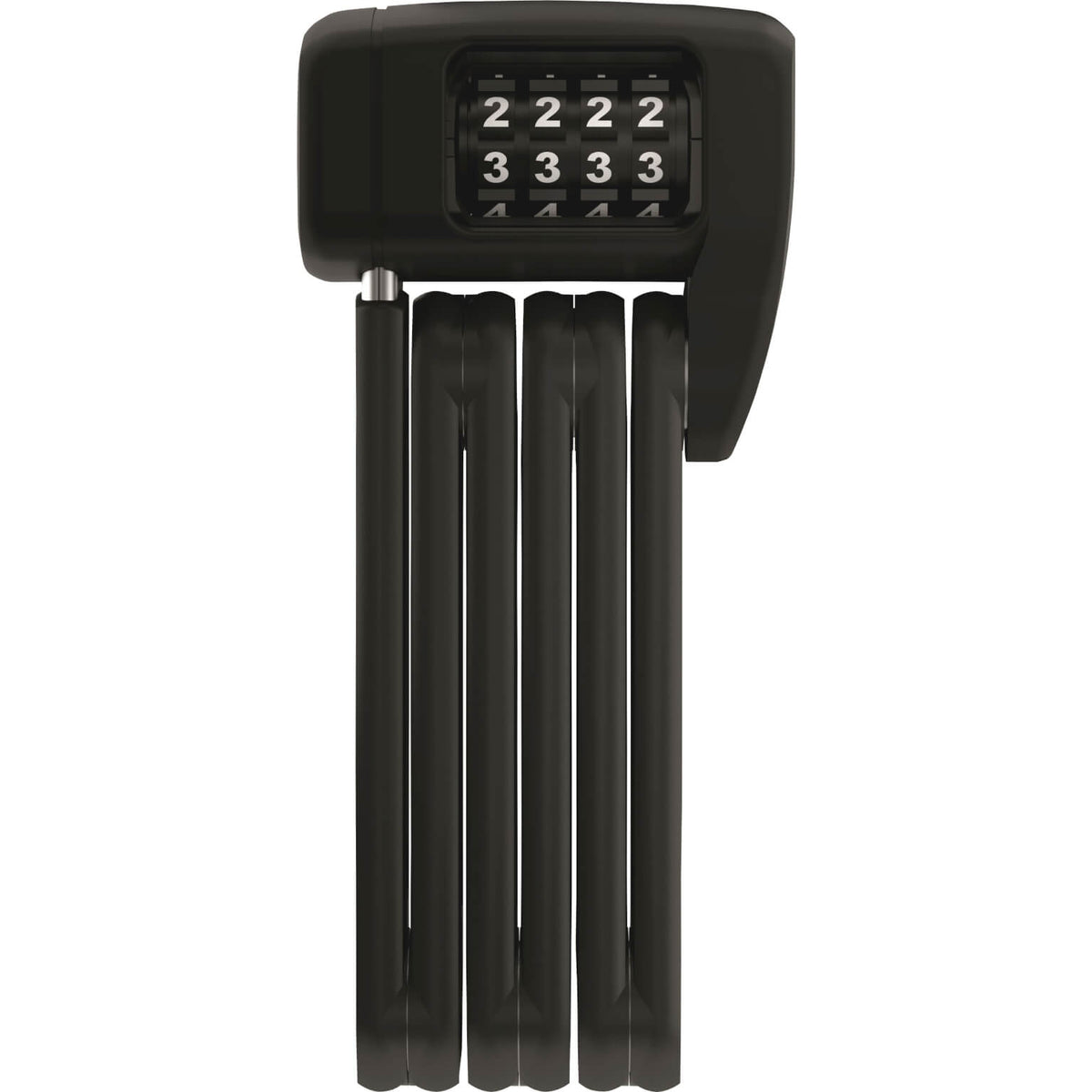 Zwart Abus Bordo Lite Mini 6055C/60 vouwslot met code en houder, geschikt voor fietsbeveiliging.