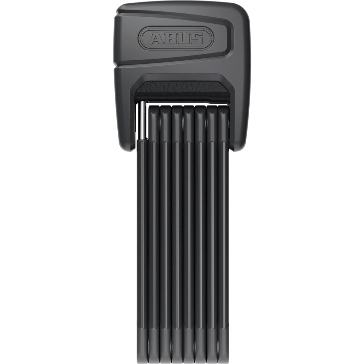 Zwart Abus Bordo SmartX 6000A/120 vouwslot voor fietsen, stevig en compact, in gesloten positie.
