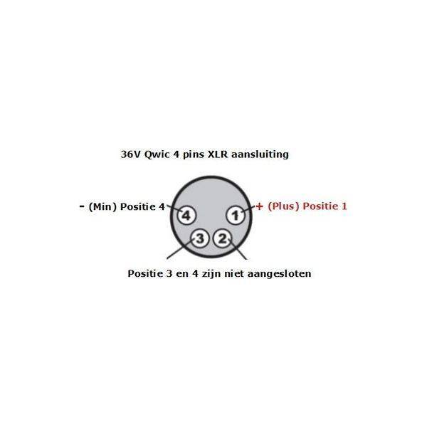 Acculader Xlr 4-Pins Neutrik - O.A. Quick - 36 Volt / 2 Ah - Le coq wielerartikelen