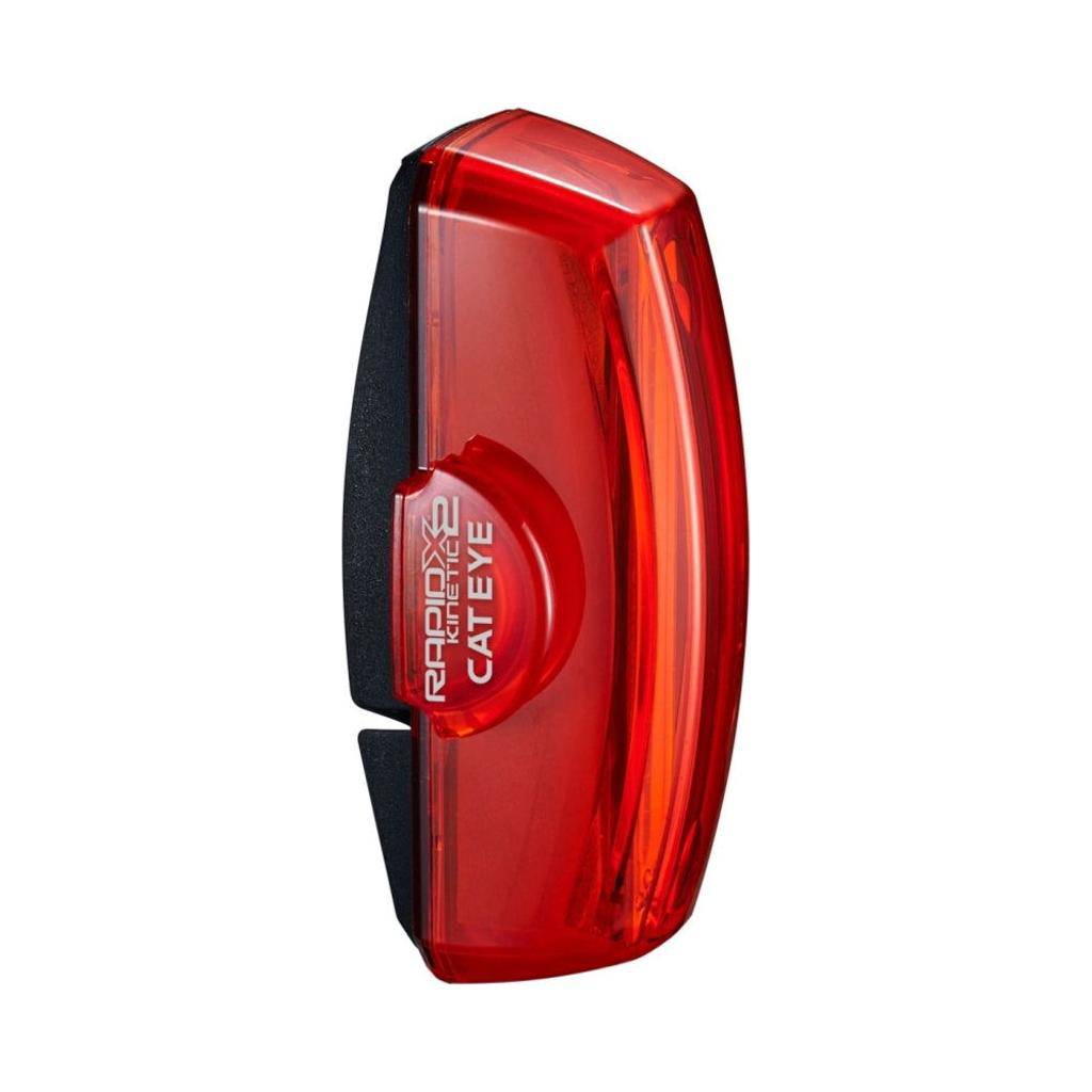 Cateye Rapid X2 Kinetic led USB achterlicht in zwart, 500 lumen, gericht op de achterkant van een fiets voor betere zichtbaarheid