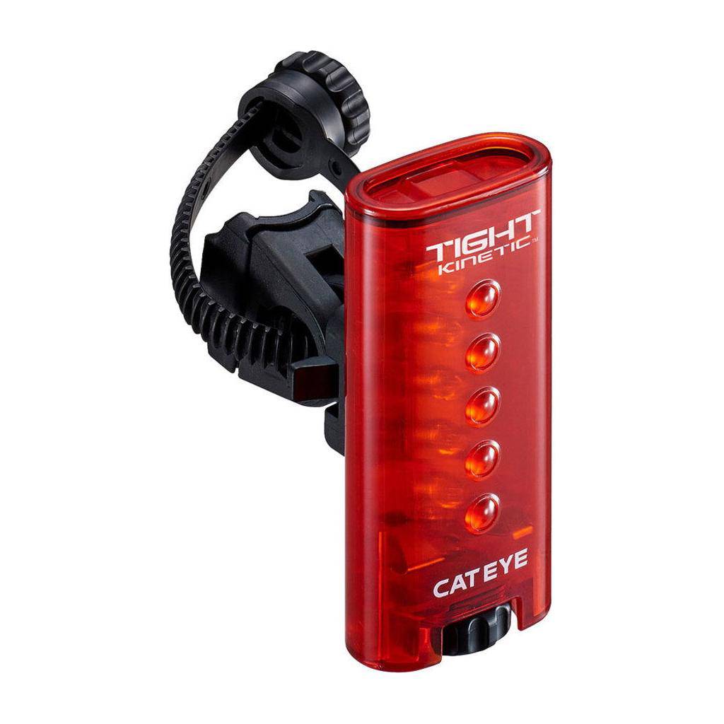 Cateye Tight Kinetic LD180K LED achterlicht zwart, waterdicht IPX7, voor fietsveiligheid en zichtbaarheid in het donker.